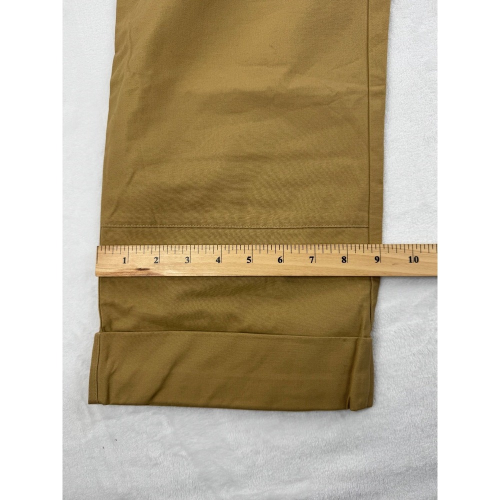 NWT Choosy‎ Two-Tone Pinstripe Cargo Pants Women's 2 Tan Black Pull-On Wide-Leg - Picture 10 of 12
